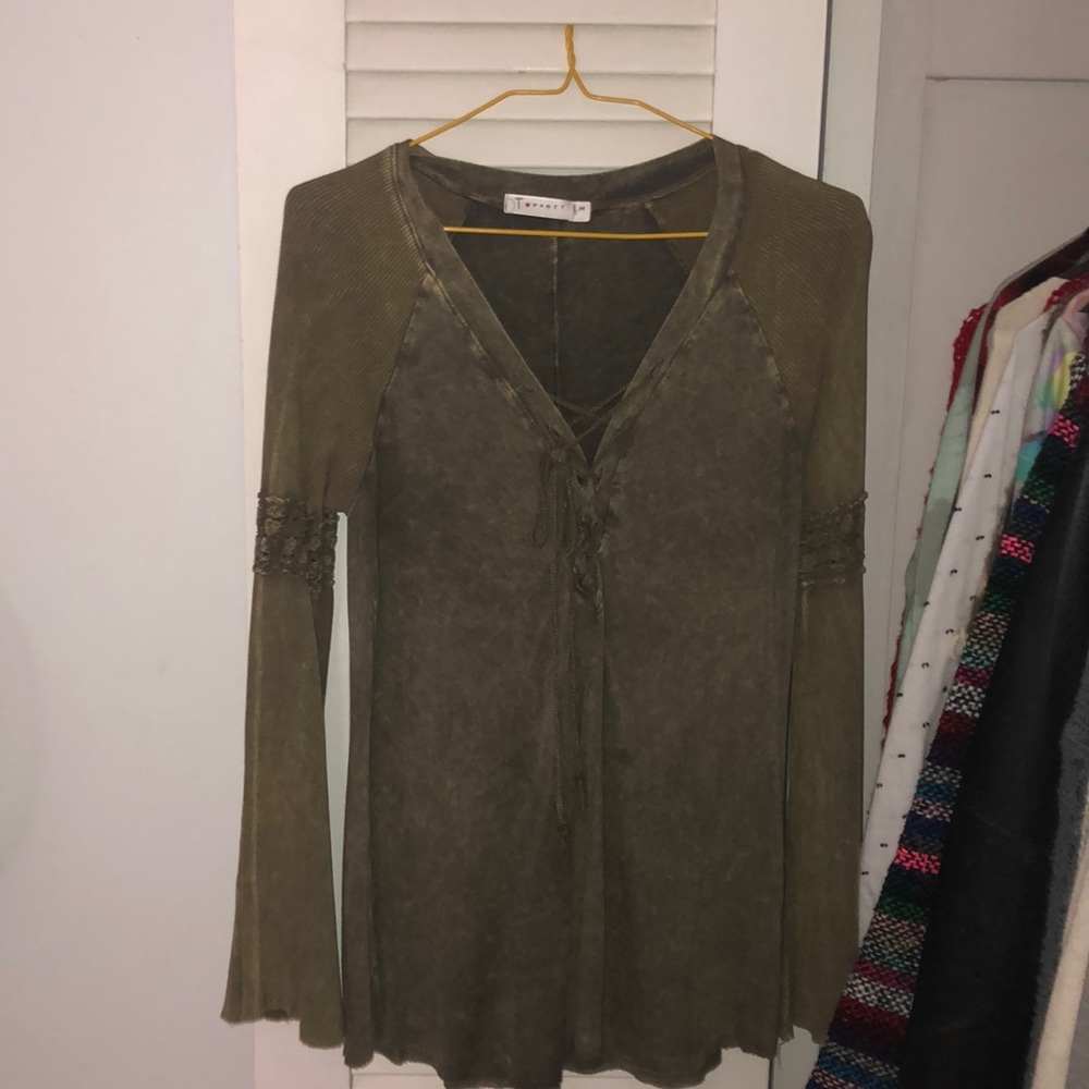 Bell-sleeve Green Top